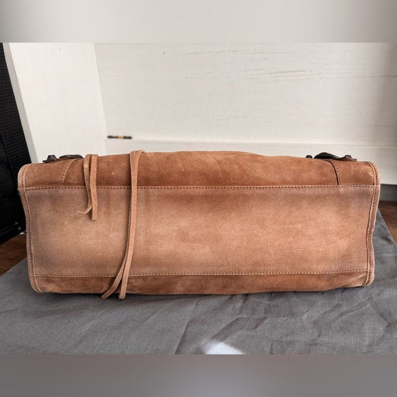 Balenciaga Camel Brown Suede Le City Medium Leather Tote Bag - Picture 5 of 12
